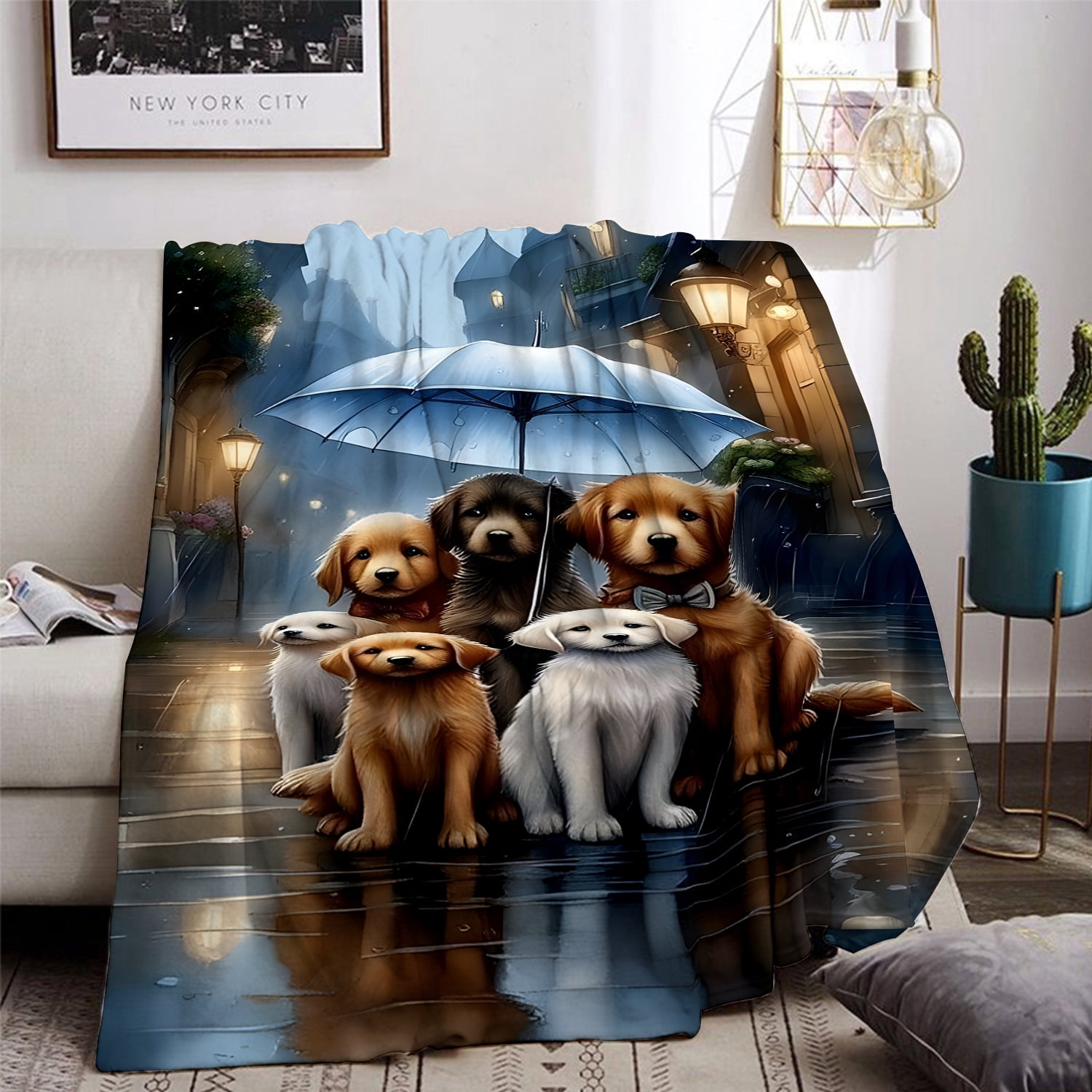 Cozy Flannel Dog Umbrella Blanket - Perfect for Home, Picnics & Travel | Ideal Gift for Dog Lovers, Dog Blanket