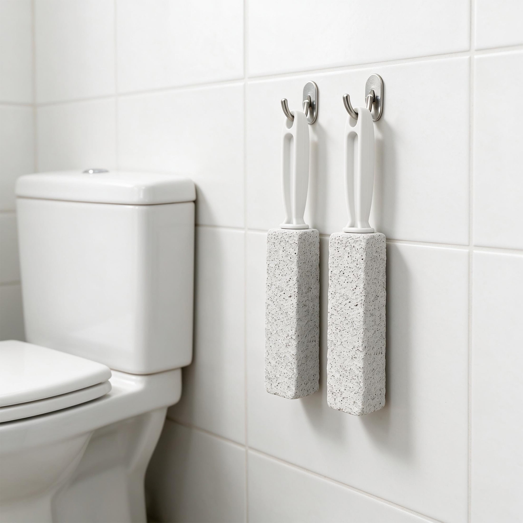 6 Pack Pumice Stone Toilet Brush, Long Handle Pumice Scrub Brush, Bathroom Cleaning Brush for Water Rings & Limescale, Pumice Stone Toilet Bowl Cleaner Brush