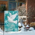 thumbnail image 3 of Winter Garden Flag 12.5x18 Double Sided, Small Burlap Pigeon Snowflake Pray Hope Garden Yard Flags World Peace on Earth for Seasonal Outside Outdoor House Holiday Decor (ONLY FLAG), 3 of 6