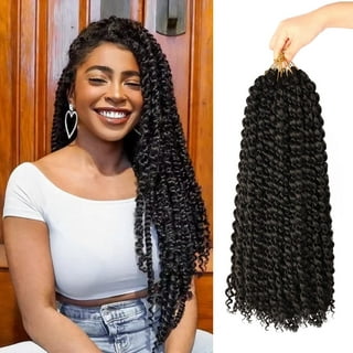 Water Wave Crochet Braiding Hair for Black Women (18 Inch, Pack of 6, 1B#)