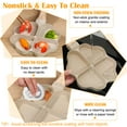 thumbnail image 5 of Topekada Egg Pan Omelette Pan, 4-Cup Nonstick Egg Frying Pan with 2 Wood Pulp Fiber Sponge Cloth , Breakfast Frying Pan Egg Cooker Suitable for Gas Stove & Induction Cookware, Beige Heart Shaped, 5 of 7