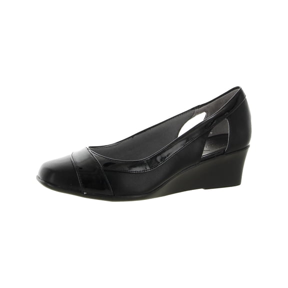 LifeStride Womens Grandeur Faux Leather Patent Trim Slip-On Sneakers