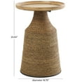 thumbnail image 3 of DecMode 17" x 24" Brown Dried Plant Handmade Wrapped Accent Table with Wood Tabletop, 1-Piece, 3 of 7