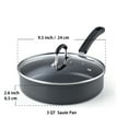 thumbnail image 3 of Cook N Home Professional Hard Anodized Nonstick 3 Quart 9.5 inch Saute Pan With Lid， Stay-Cool Handles , Black, 3 of 10