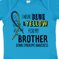 thumbnail image 4 of Inktastic I Wear Blue and Yellow for my Brother- Down Syndrome awareness Boys or Girls Baby Bodysuit, 4 of 5