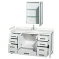 thumbnail image 2 of Wyndham Collection Sheffield 60" Wood Single Bathroom Vanity in Chrome/White, 2 of 3