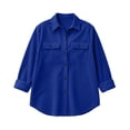 thumbnail image 5 of Maplenight Corduroy Shackets for Women Button Up Long Sleeve Oversized Loose Fit Casual Jacket Tops with Pocket, 5 of 5