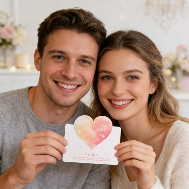 BotaniNest 3D Card Valentine's Day Fresh Card Thank You And Blessing Small Card (10 Per Pack)