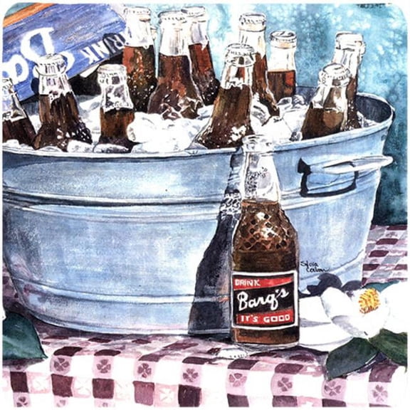 3.5 x 3.5 in. Barqs and old washtub Foam Coasters, Set of 4