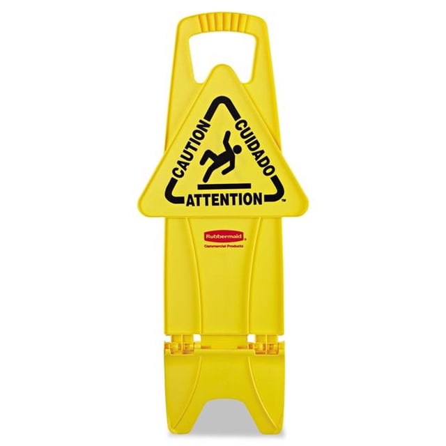 Rubbermaid Commercial FG9S0900YEL Stable Multi-Lingual Safety Sign, Yellow