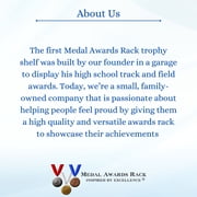 Medal Awards Rack Trophy Shelf and Award Display Rack (48 Color - Walnut)