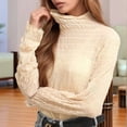 thumbnail image 2 of EDFBUYKRS Fall Blouses for Women Long Sleeve V Neck Tunic Tops Casual Hollow Out Curved Hem Dressy Shirts One Size, 2 of 4