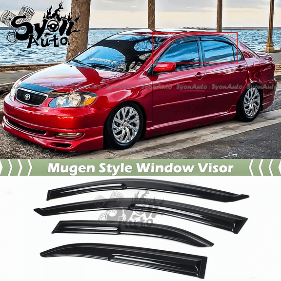 FITS 2003-2008 TOYOTA COROLLA JDM MUGEN STYLE WINDOW VISOR RAIN GUARD DEFLECTOR VENT