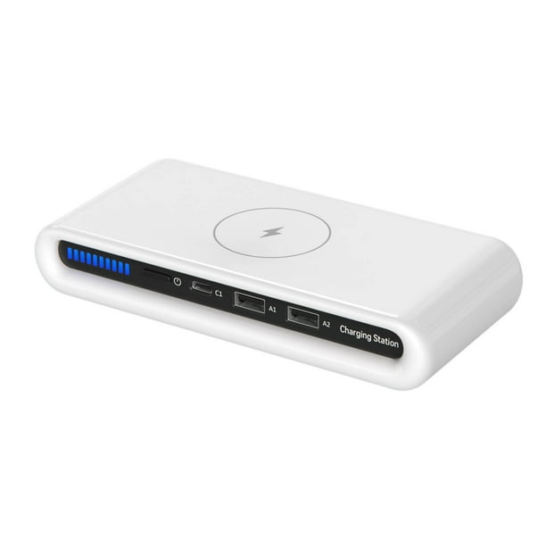Pisexur - Cargador inalámbrico multipuerto 4 en 1 para hombre, carga rápida QC, USB de 15 W, para teléfono móvil, electrónica infantil, organizador de electrónica.