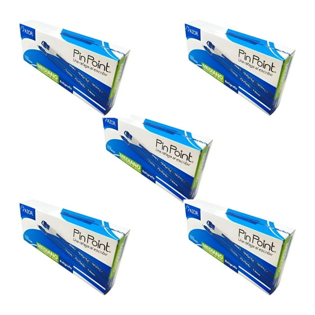 60 Boligrafo Pin Point Punto Medio 1.0mm 5 Caja C/12 Lapicero Tinta Azul