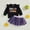 Purple, variant on Hotiary Toddler Halloween Casual Two-Piece Set Pumpkin or Letter Print Long Sleeve Tops and Solid Yarn Short Skirt for Girls 1-5 Years Old
