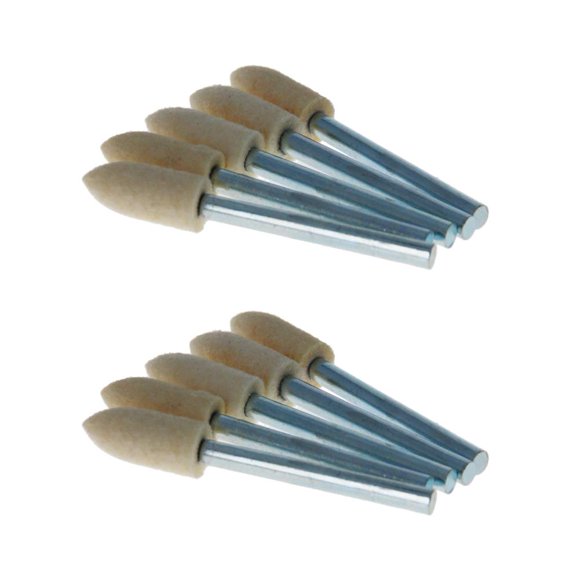 Utoolmart 6mm Wool Felt Mounted Points Peach-Pointed Polishing Bits Burrs Buffing Wheels Grinding Head with 1/8" Shank 10 Pcs