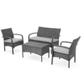 thumbnail image 2 of Modern Outdoor Wicker Sofa Set 4pc, Grey PE Rattan Patio Furniture with Waterproof Fabric Cushions, 2 of 10