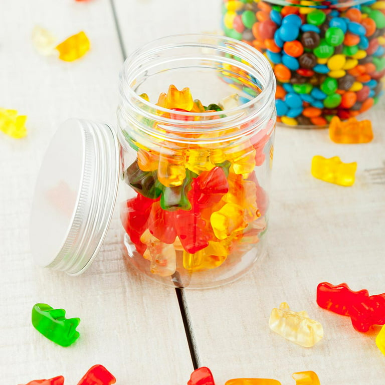 RW Base 1 oz Round Clear Plastic Candy and Snack Jar - with