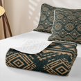 thumbnail image 4 of Erosebridal Traditional Aztec Quilt Full, Gothic Geometric Full Bedspread Sets, Deep Sage Tan 3-Piece, 1 Coverlet and 2 Pillowcases, 4 of 7