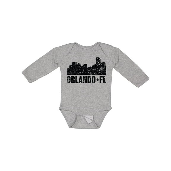 Inktastic Orlando Skyline with Grunge Boys or Girls Long Sleeve Baby Bodysuit