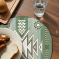 thumbnail image 3 of Sage Green Boho Round 13 Inch Placemats Set of 4, American Native Southwest Abstract Art HeatResistant Non Slip Place Mats for Dining Table, Wipeable Braided Kitchen Table Mats for Housewarming, 3 of 9