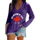 thumbnail image 1 of MHFRRA Camiseta de Manga Larga con Cuello En V y Estampado de La Bandera de Canadá para Mujer Púrpura, 1 of 3