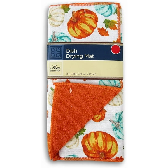 Home Collection Pumpkins Dish Drying Mat, 12" x 18"
