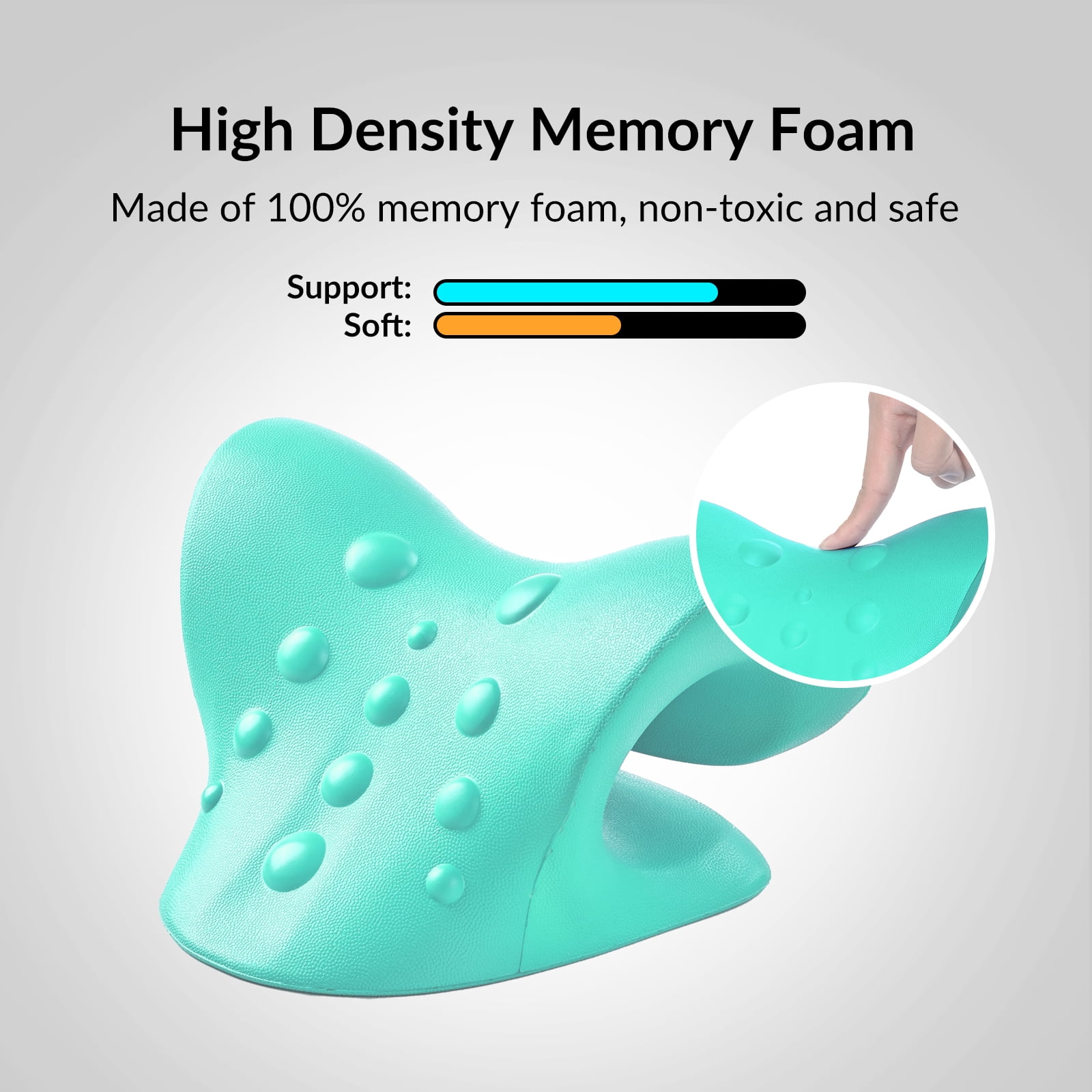 FlexWave Ergonomic Neck & Back Massage Pillow – PU Leather Support Cushion for Relaxation – 3 Colors