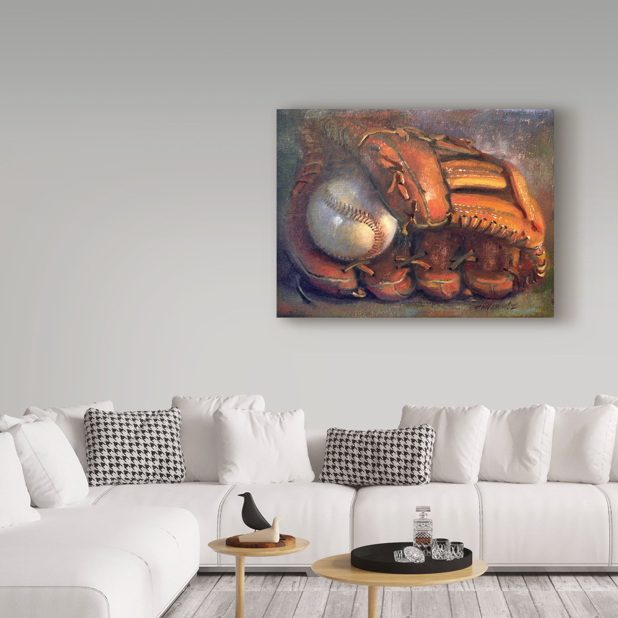 Trademark Fine Art 'Baseball With Mitt 7' Canvas Art by Hall Groat Ii
