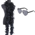 thumbnail image 1 of FeatherBoasWithHeartRimlessSunglasses,2m/6.6ftColorfulFeatherBoaForWomenForDancingWeddingPartyCosplayHalloween, 1 of 4