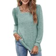 thumbnail image 2 of Tops De Cuello Cuadrado, Camisa De Color Puro Elegante Para Mujeres Para El Trabajo De La Vida Diaria ANGGREK Otros, 2 of 5