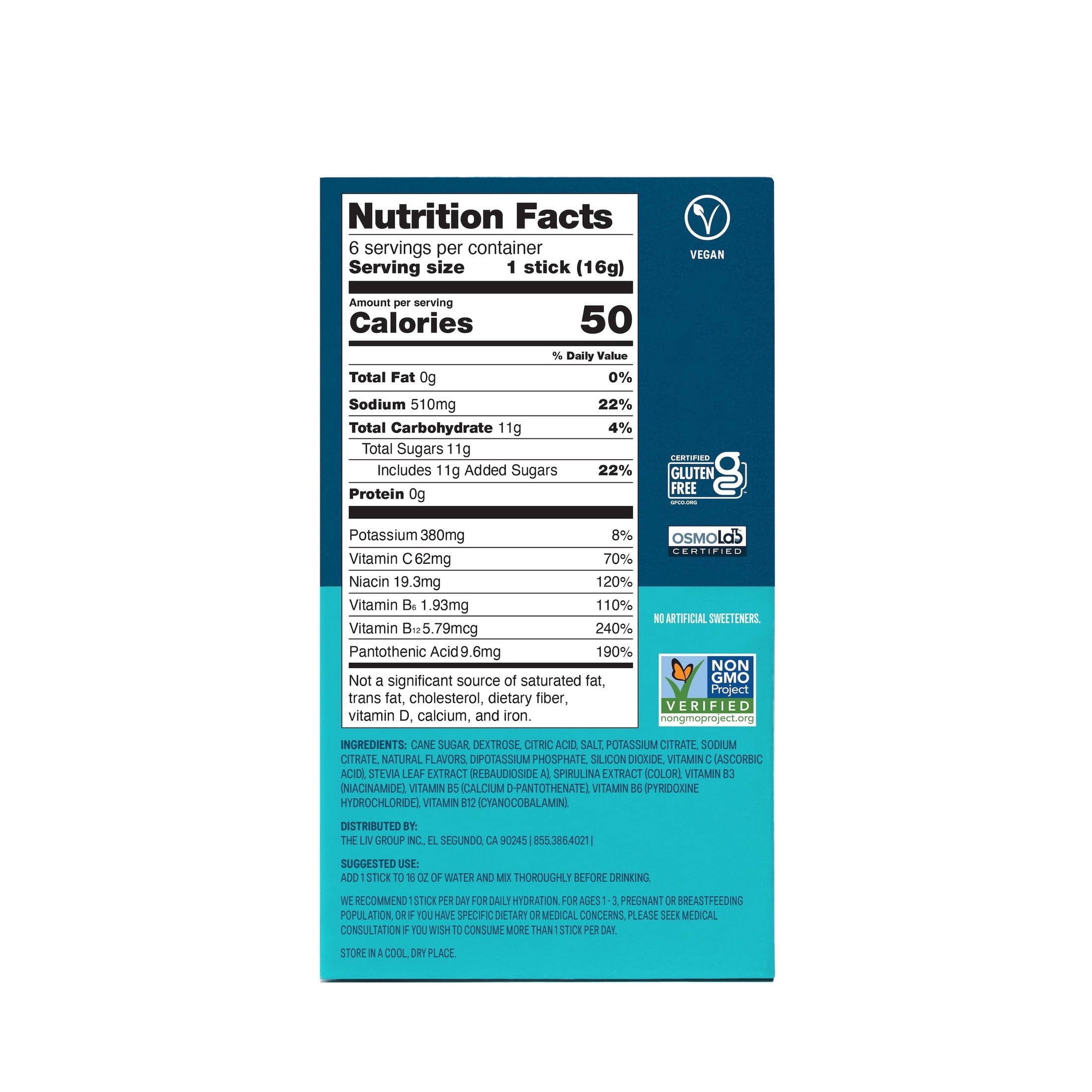 (2 pack) Liquid I.V.® Blue Cotton Candy Hydration Multiplier® Powdered Electrolyte Drink Mix, 6 Count Packets
