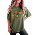 thumbnail image 2 of LEBONYARD Womens Summer Clothes,Women's Fashion Summer Round Neck Drop Sleeves Leisure Short Sleeve Fruit Printing Tops Army Green XL, 2 of 6