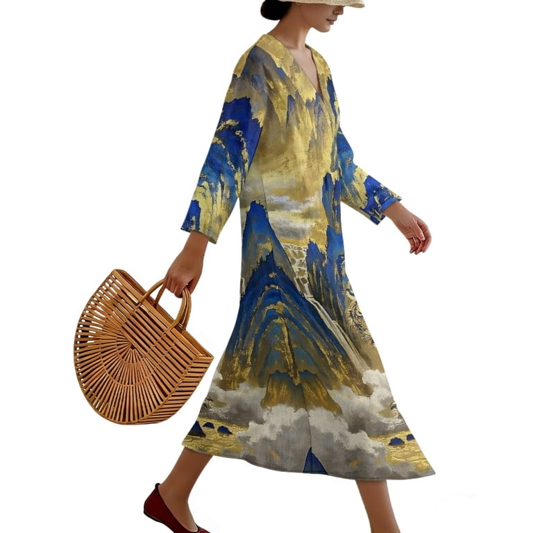 asian midi dress Amie Blue