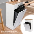 thumbnail image 6 of TOLEAD Tilt Out Trash Cabinet,Antique-Style Beadboard Kitchen Island with Solid Wood Tabletop & Drawer,  Proof Trash Can, Wood Laundry Cabinet (White, Single Dooor), 6 of 14
