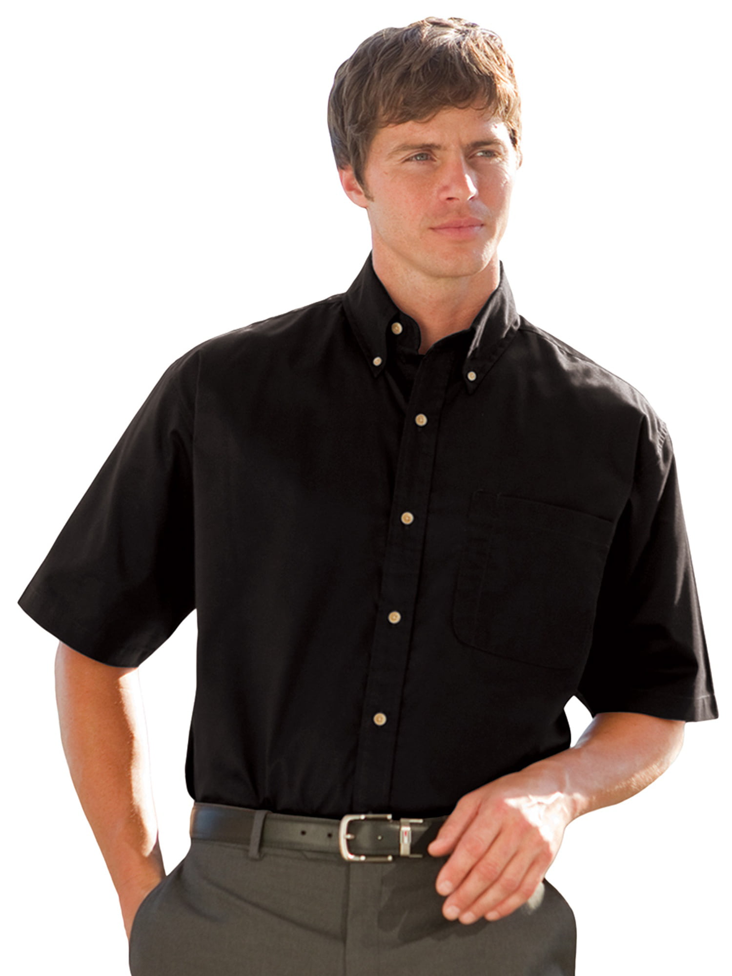 Men's Performance Center Full Button Front Shirt - Walmart.com