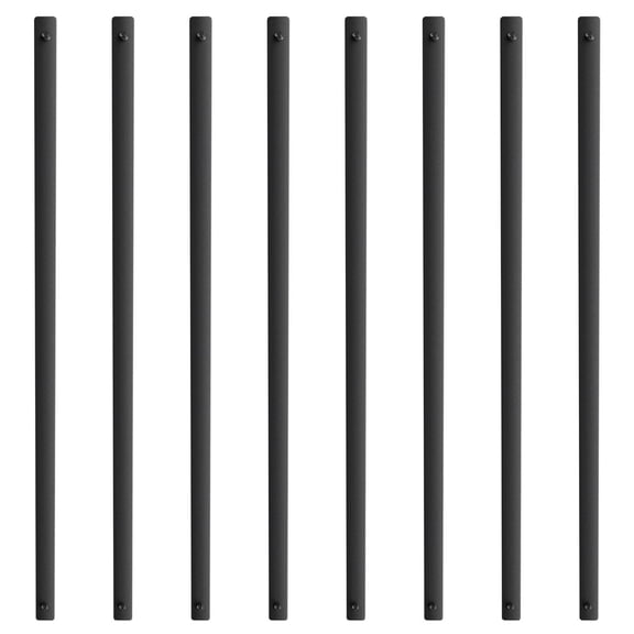 38 x 1 Inch Flat Aluminum Alloy Staircase Balusters 72 Pack with Screws Satin Black Powder Coated Deck Railing Spindles for Porch