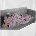 thumbnail image 6 of Cat Soft Flannel Fleece Throw Blanket, Colorful Kittens Playing with Fish Mice and Yarnball Different Breeds of Feline, Cozy Plush for Indoor and Outdoor Use, 50" x 70", Multicolor, by Ambesonne, 6 of 6