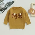 thumbnail image 2 of Okbabeha Toddler Baby Girl Chunky Sweater Romper Onesie Knit Big/Lil Sis Embroidered Sweatshirt Sister Matching Outfit, 2 of 7