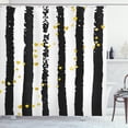 thumbnail image 1 of Ambesonne Abstract Shower Curtain, Hearts on Grunge Stripes, 69"Wx75"L, Grey Yellow, 1 of 3