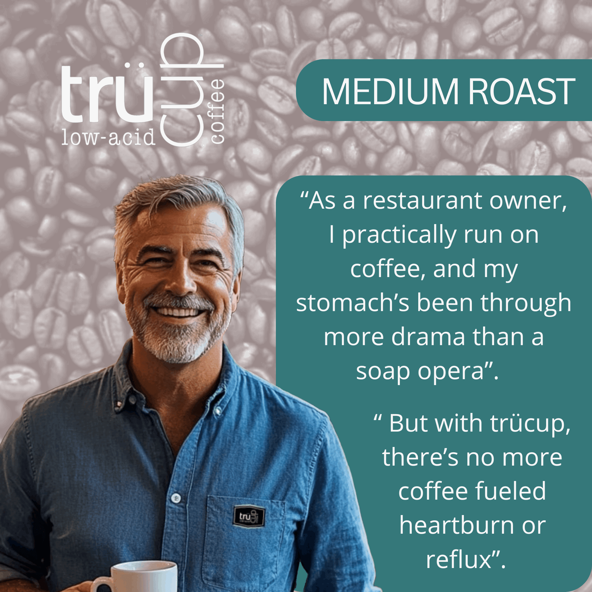 trücup Low-Acid Medium Roast 5 lb Whole Bean Coffee