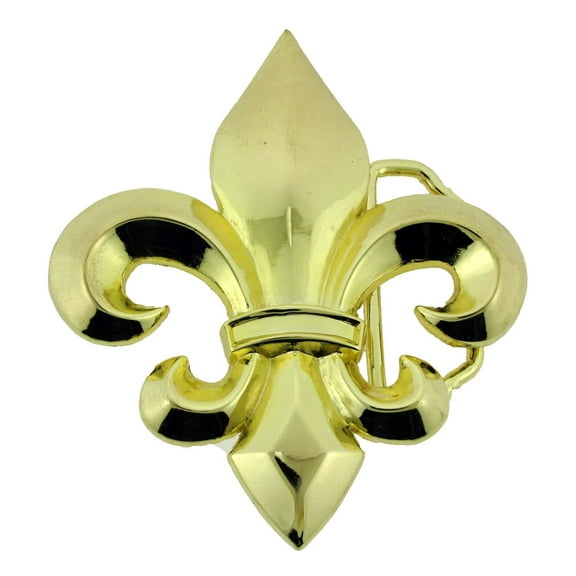 Fleur De Lis Belt Buckle Gold Metal Fashion Costume New Style Lilly French Flower Logo