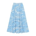 thumbnail image 5 of qelini Floral Maxi Skirt for Women Plus Size Long Skirt Elastic Waist Drawstring A-line Skirt Print Beach Casual Skirt, 5 of 5