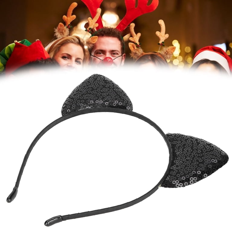 DOACT Cat Ear Decoration,Reversible Sequin Cat Ears Headband  display picture 2
