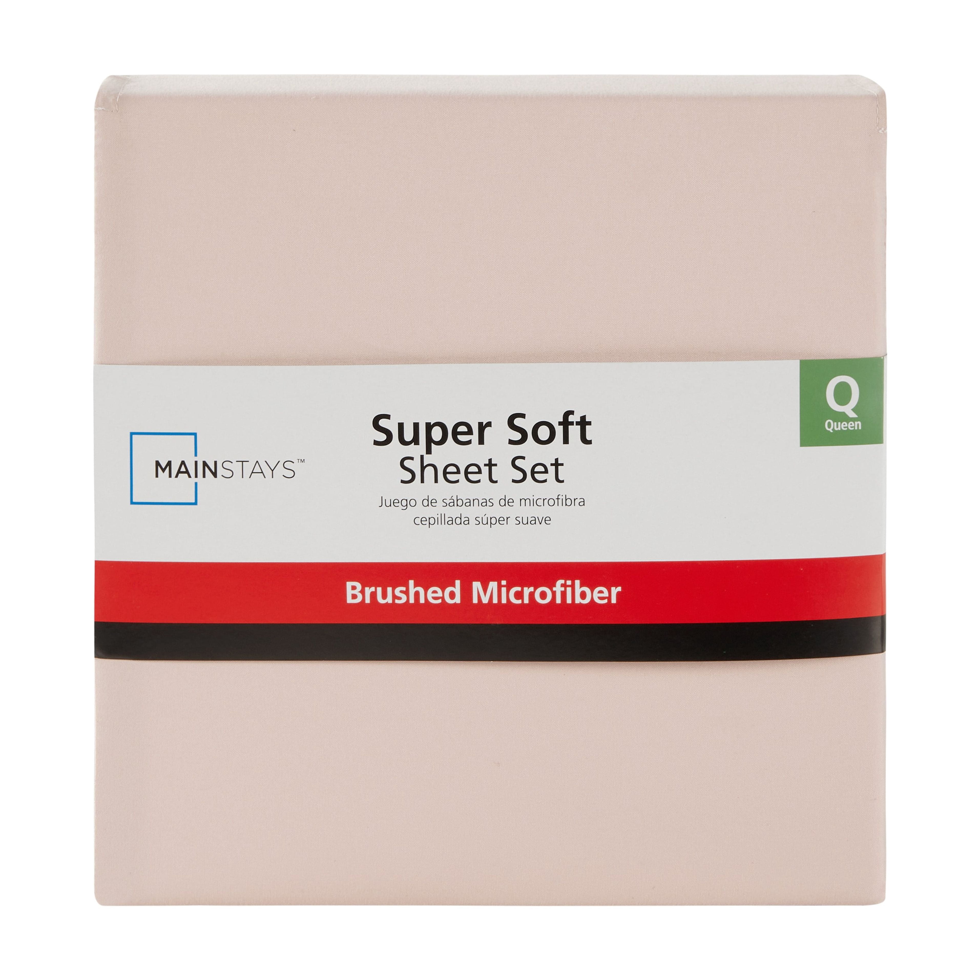 Mainstays Super Soft High Quality Brushed Microfiber Bed Sheet Set, Twin-XL, Pink Blush, 3 Piece