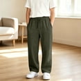 thumbnail image 5 of CONROSES Kids Boys Casual Pants Wide Leg Baggy Pant for Child Solid Elastic Waist Cozy Fall Winter Jogger Trousers with Pockets, 5 of 8