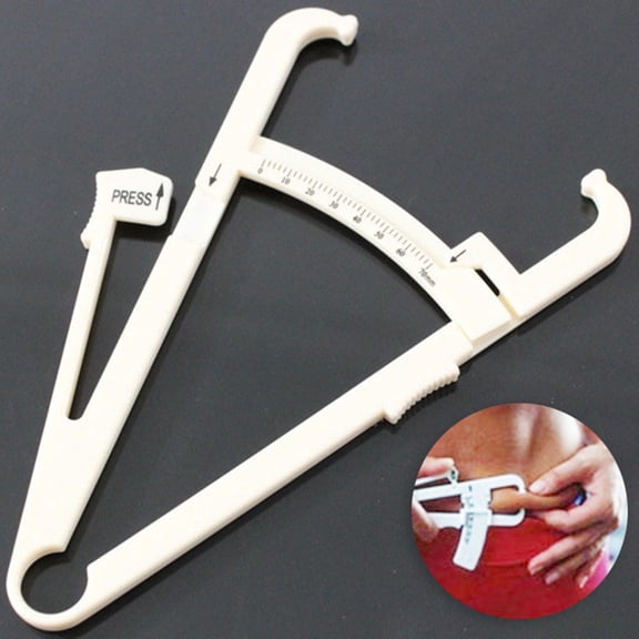 Body Fat Tester Caliper with Manual Body Fat Charts Fitness Measure for Accurately Measuring BMI Skin Fold Fitness and Weight Loss Body Fat-White