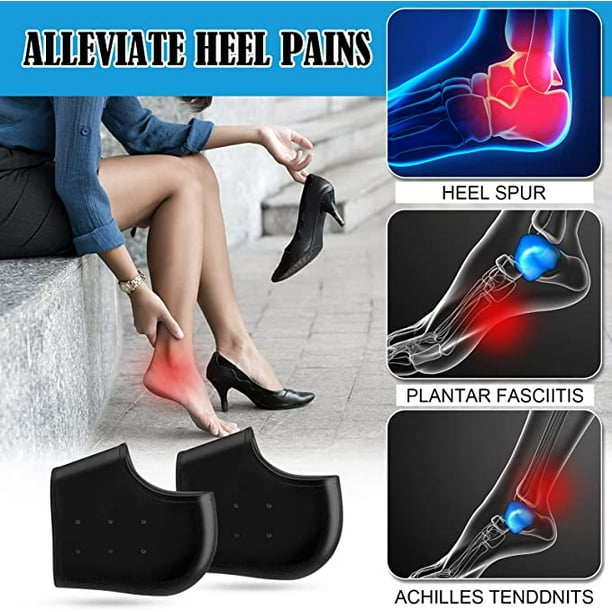 4 Pairs Heel Sleeve Breathable Anti skid Protection Pain Heels Cushion Protector Shock Absorbing Anti wear Anti skid Sleeves for Sneakers Casual