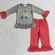 thumbnail image 1 of Ropa de dormir de algodón con bordado de Papá Noel para niña, conjunto de pantalones a cuadros, conjunto para niño de pijama de niño, 1 of 2